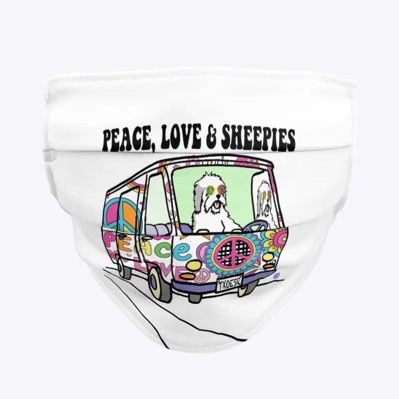 Peace Love and Sheepies Mask